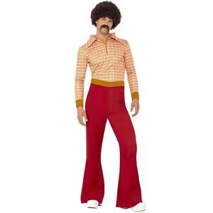 Smiffys Authentic 70s Guy Costume Mens L Hippie Disco Shirt Pants 43189L New
